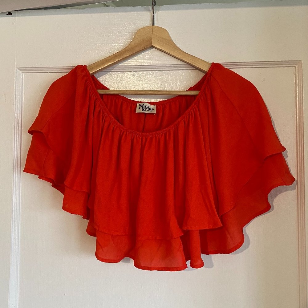 Show Me Your MuMu Flutter Sleeve Boho Crop